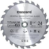 Concord Blades WCB0825T024HP 8-1/4-Inch 24 Teeth TCT General Purpose Hard & Soft Wood Saw Blade [並行輸