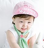 【LudusFelix】帽子 ナンバリングキャップ ベビー 子供 ストライプ UV 日よけ キッズ 全3色【紫外線からベビーを守る】【日本正規販売店】 (ピンク)