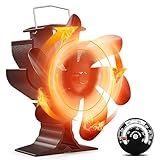 Signstek ストーブファン 石油 薪ストーブ用 エコファン 小型 静音 6枚羽 電源不要 温度計付き