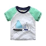 AiGo 半袖ver 4色選べる! やわらかコットン 無地 ストライプ 半袖Tシャツ 可愛い 男女兼用 ベビー キッズ 女の子 男の子 [並行輸入品]