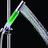 シャワーヘッド ファッションラウンドスティック蛇口LEDグローの光ハンドヘルドシャワーヘッド浴室虹の水の流れ(7色)