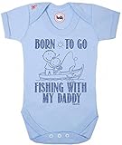 Born to go Fishing with my Daddy Boys Baby Grow by BritTot カラー: ブルー