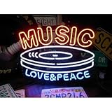 ネオンサイン ミュージック MUSIC RECORD レコード ネオン管 ネオンライト 店舗照明 ガレージ アメリカン雑貨