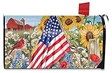アメリカの美しい夏メールボックスカバーフローラルPatriotic標準