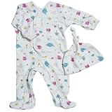 【未熟児】【低出生体重児】【早産児】【NICU】用 ベビー服： 長袖カバーオール 帽子付き ティータイム (1800-2700g)