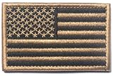 [PHOENIX IKKI] 24タイプ 星条旗 USA アメリカ合衆国 米国 国旗エンブレム サバゲーミリタリーパッチ 布 刺繍 ワッペン 腕章 紋章 マジックテープ アップリケ 8cm×5cm khaki