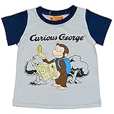 【本体綿100％】2017年 夏物 おさるのジョージ 冒険 半袖Ｔシャツ Curious George グレー◇90cm
