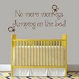 Animal Monkeys Wall Stickers Vinyl Decor Decal Art For Kids Nursery Bedroom No More Monkeys,Jumping 