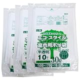 ゴミ袋 30L 半透明（乳白）横500x縦700mm 25ミクロン 10枚 x 3冊 【30枚入】