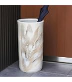 Amazon｜ポルトガル製 陶器 傘立て バラ レリーフ ホワイト ローズ pan