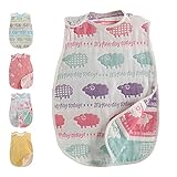 RAKUES JAPAN 8重 ガーゼスリーパー ふわふわ ガーゼ8枚 (60cm丈（ベビー）, ひつじ)