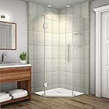 Aston sen991-。。-34 – 10フレームレスneo-angleシャワーエンクロージャW /ガラスシェルフ 34" x 34" 72" SEN991-SS-34-10 1