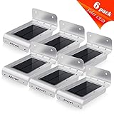Aityvert Garden Solar Lights 16 LED Powered Wireless Waterproof Exterior Security Wall Light 6 Pack 