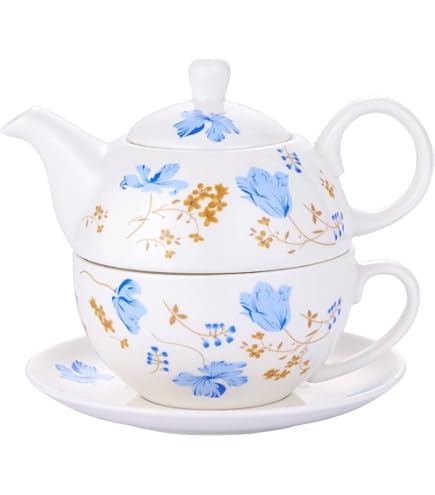 Amazon.co.jp: CHILDIKE ティーフォーワン 磁器ティーポットとカップ