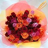 ほんまもん屋 ギフト ミックスカラー ブーケ バラ５０本の花束 シック