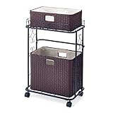 汚れがふき取りやすいランドリーワゴン　　ブラウン