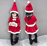 サンタガールなりきり　パーティーグッズ　なりきり　キッズ　子供用 　　クリスマスガール　　 ハロウィン衣装 コスチューム (90サイズ)