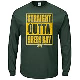 グリーンベイパッカーズファン。Straight Outtaグリーンベイフォレストグリーン長袖Tシャツ( sm-5 X ) L