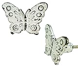 Nach pc-8015 Wバタフライノブ、鋳鉄、ホワイト、( Set of 6 )