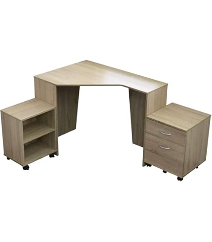 Amazon.co.jp: パソコンデスク ハイタイプ コーナー ダーク