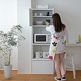 キッチン収納棚 レンジ台&amp;コンセント付き 600mm幅 f-jkp-fal0001wh ホワイト色