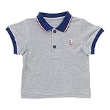 (チャックル) chuckle *ボンシュシュ*刺繍入り半袖ポロシャツ グレー 90cm P3338-90-00