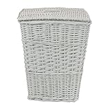 Rectangular Willow Hamper - White