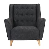 zago(ザーゴ) 1人掛けソファ ボードルーム(幅80cm/素材布) ダークグレー L-D131DG