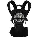 VERY100 抱っこひも 抱っこ紐 ベビーキャリア 多機能 メッシュ ポリエステル 3-18ヶ月 オールシーズン使用可能 抱っこの疲労軽減 ブラック