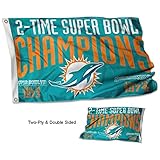 Miami Dolphins両面2時間Super Bowl Championsフラグ