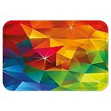 vroselvカスタムドアmatgeometricalモダンレインボーOmbre Coloredデザインwith Shap edgest triangleimage印刷マルチカラー 24 X 40 i