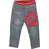 2014年オールシーズン CHILD CHAMP(チャイルド チャンプ) ストレッチデニム/ヒッコリー ハートPtストレートパンツ 120cm/オフシロ NO.C-86843305