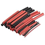 Beho-42ピース2：1ポリオレフィンH型熱収縮 チューブスリーブシルバーブラックレッド