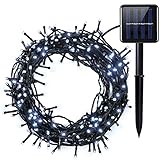 Amir 200 LED 8モード文字列ライト、72フィートソーラーLEDストリングライト、ソーラーAmbiance、ソーラーフェアリーストリングライト屋外、庭園、家、クリスマスパーティー(ウォームホ