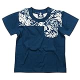 《初夏盛夏対応》 BateauBleue(バトーブルー) 天竺ヨーク切替リーフPt半袖Tシャツ 110cm/Nv NO.AH-1651307
