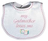 Raindrops My Godmother Loves Me Embroidered Bib, Pink by Raindrops [並行輸入品]