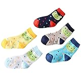 5ペアLovely赤ちゃんの冬ソックスコットンチューブストッキング暖かい靴下Frog