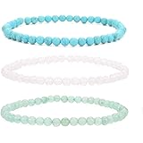 BALIBALI 4MM Mini Gemstone Energy Bracelets Tiny Bracelet Natural Stone Statement Bracelet Charm Beaded Couples Bracelets