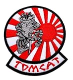 ワッペン アイロン ミリタリー <トムキャット TOM CAT F-14 ライジングサン 日章旗 旭日旗> アメカジ 刺しゅう アップリケ パッチ