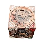 Valour Doer メタル回転式ダイス 7点セット D4/D6/D8/D10/%/D12/D20 ファンタジーRPG用 合金製 指針表示 立体彫刻デザイン TRPG・ボードゲーム・コレクション用 (アンティークカッパー)