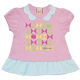 2016年 夏物 UZUCHAT ウズチャット 天竺 布帛切替 半袖Ｔシャツ UZULAND ウズランド ピンク◇90cm