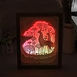 ohtop Papercutライトボックス、LED USBナイトライトランプクリエイティブ絵画、ハンティングの動物赤ちゃん保育園子供夜ランプベッドルームリビングルーム