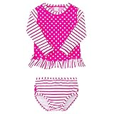 RUFFLE BUTTS ラッフルバッツ 長袖 ラッシュガード ビキニ 水着 ベビー キッズ スイムウエア （サイズ：2T、カラー：Berry Striped) [並行輸入品]