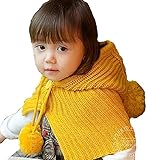 京都おかげさまで 選べるカラー 赤ずきんちゃん風 ニット帽 ポンチョ ベビー ＆ キッズ 用 (イエロー)