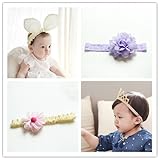 【爱莉セレクトショップ】★新品登場★全4枚セット！ベビー用ヘアバンド　お花柄 新生児 赤ちゃん 出産祝い 内祝い お宮参り 誕生日 100日記念 こどもの日 記念撮影 初節句 (4点セット) (2#)