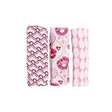 Minene Musy Muslin Squares Swaddle Blanket (70 x 70 cm, Pink/White) by Minene