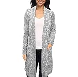 HyBrid & Company レディーズ レディース着物カジュアルオープンフロントドレープロングカーディガンポケット付き 1Xプラス マルチカラー