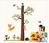 フクロウツリー上のStaning Growth Chart高さチャート壁デカール壁装飾子供部屋子供用
