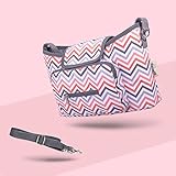 sunveno マザーバッグ 2way【ショルダーバッグ・ベビーベッド/ベビーカーに掛けられる収納袋】大容量 多機能 5色 (レッド波線)