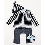 組曲 キッズ（KUMIKYOKU KIDS） 【BABY】ギフトBOX（ボーダー 5点セット）【ネイビー系1/90】